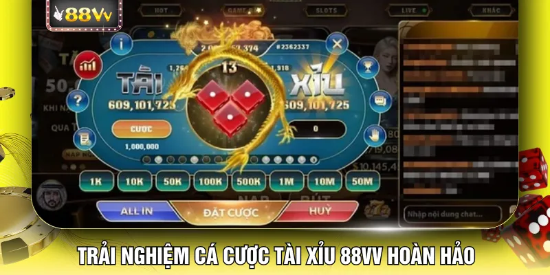 Trải nghiệm cá cược tài xỉu 88VV hoàn hảo